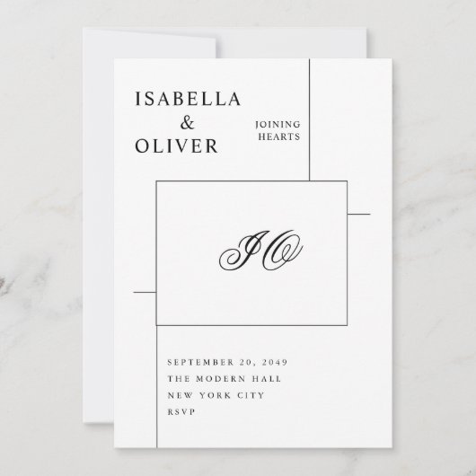 Modern Script Floral Wedding Invitation Photo Einladung (Vorderseite)