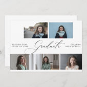 Modern Script Foto Abschluss Card Einladung (Vorne/Hinten)