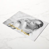 Modern Script Foto Birth Announcement Card Folieneinladung (Gedreht)