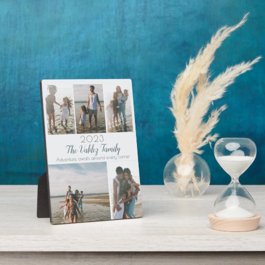 Modern Script Foto Collage Family Memory Keepake Fotoplatte (Seite)