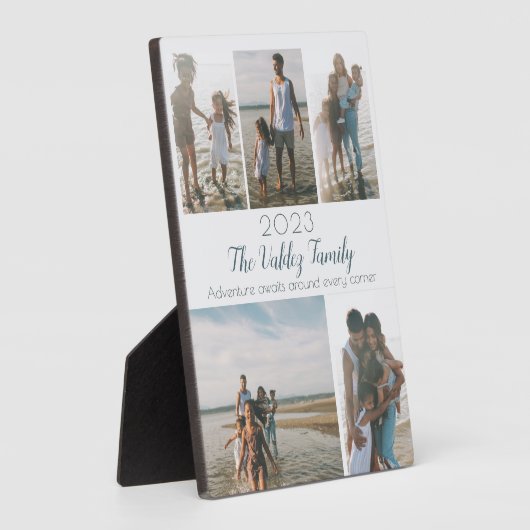 Modern Script Foto Collage Family Memory Keepake Fotoplatte (Seite)