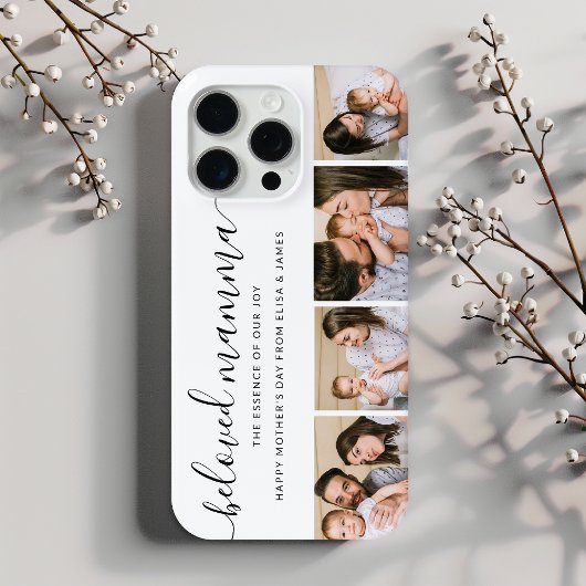 Modern Script Foto Collage Mothers Day Phone Case