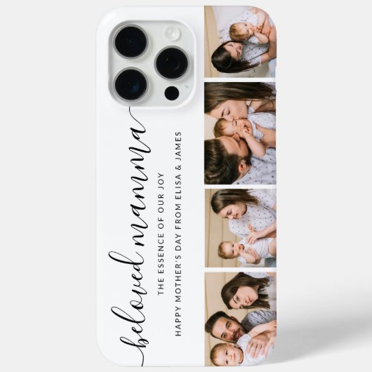 Modern Script Foto Collage Mothers Day Phone Case (Rückseite)