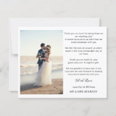 Modern Script Foto Collage Wedding Danke Karte (Rückseite)