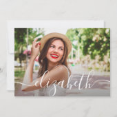 Modern Script Foto Graduation Party Einladungen (Vorderseite)