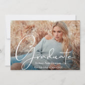 Modern Script Foto Graduation Party Einladungen (Vorderseite)