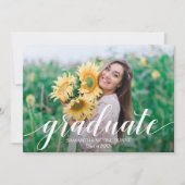 Modern Script Foto Graduation Party Einladungen (Vorderseite)