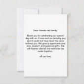 Modern Script Foto Wedding Thank You Card (Rückseite)