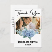 Modern Script Foto Wedding Thank You Card (Vorne/Hinten)