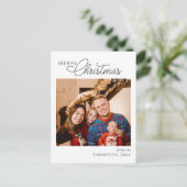 Modern Script Frohe Weihnachten Foto Weihnachten Postkarte (Stehend Vorderseite)