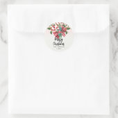 Modern Script Frohe Weihnachten Runder Aufkleber (Tasche)