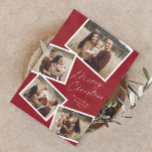 Modern Script Frohe Weihnachts Foto Collage Magnetkarte<br><div class="desc">Modernes Skript Frohe Weihnachts Foto Collage Urlaub Magnetkarte. Die Rückseite ist ein Magnet. Klicken Sie auf die Schaltfläche Personalisieren,  um dieses Design mit Ihren Fotos und Text anzupassen.</div>