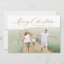 Modern Script Frohe Weihnachts-Foto Weihnachtskart