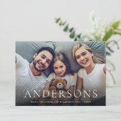 Modern Script Frohe Weihnachts-Foto Weihnachtskart Feiertagskarte (Stehend Vorderseite)