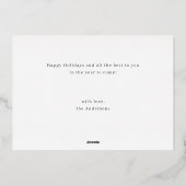 Modern Script Frohe Weihnachts-Foto Weihnachtskart Folieneinladung (Rückseite)