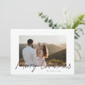 Modern Script Frohe Weihnachts-Fotokarte Feiertagskarte (Stehend Vorderseite)