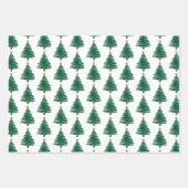 Modern Script frohe Weihnachtsbaum Gold Green Geschenkpapier Set (Vorderseite 3)