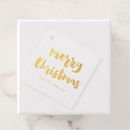 Modern Script Frohe Weihnachtsgeschenke Gold Geschenkanhänger