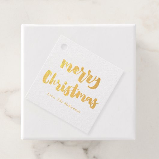 Modern Script Frohe Weihnachtsgeschenke Gold Geschenkanhänger (Mit Box)