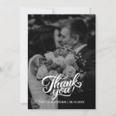 Modern Script Full Photo Wedding Custom Thank You  Dankeskarte (Vorderseite)