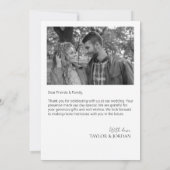Modern Script Full Photo Wedding Custom Thank You  Dankeskarte (Rückseite)