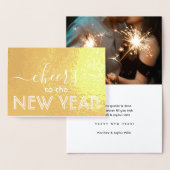 Modern Script für das neue Jahr - Elegantes Foto Folienkarte (Anzeige)