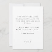 Modern Script Future Frau Brautparty Vielen Dank Karte (Rückseite)