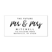 Modern Script Future Mr. and Mrs. Rücksendeadresse Gummistempel (Prägung)