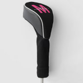 Modern Script Girl Pink Monogram Name Golf Headcover (angewinkelt)