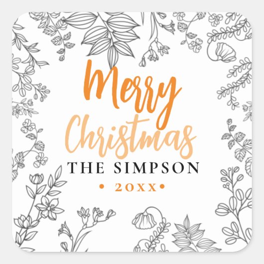 Modern Script Gold Frohe Weihnachten Quadratischer Aufkleber (Vorderseite)