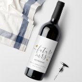 Modern Script Gold Heart Future Mrs. Brautparty Weinetikett