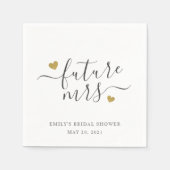 Modern Script Gold hört Zukunft Frau Brautparty Serviette (Vorderseite)