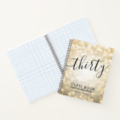Modern Script Gold Lights 30th Birthday GUEST BOOK Notizblock (Innenseite)