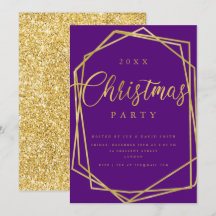MODERN Script Gold Lila Frame Weihnachtszeit Party