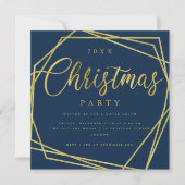 MODERN Script Gold Navy Foil Rahmen Weihnachtsweih Einladung (Vorderseite)