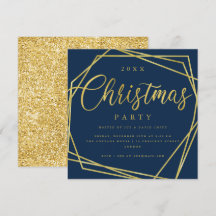 MODERN Script Gold Navy Foil Rahmen Weihnachtsweih