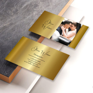 Modern Script Gold Professional Fotograf Visitenkarte