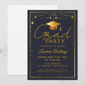 Modern Script Grad Celebration Einladung (Vorne/Hinten)