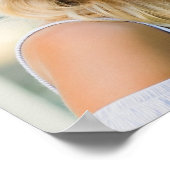 Modern Script Graduate 3 Photos Graduation Party Poster (Ecke)