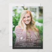 Modern Script Graduate 5 Photo Graduation Einladung (Vorderseite)