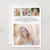 Modern Script Graduate 5 Photo Graduation Einladung (Rückseite)