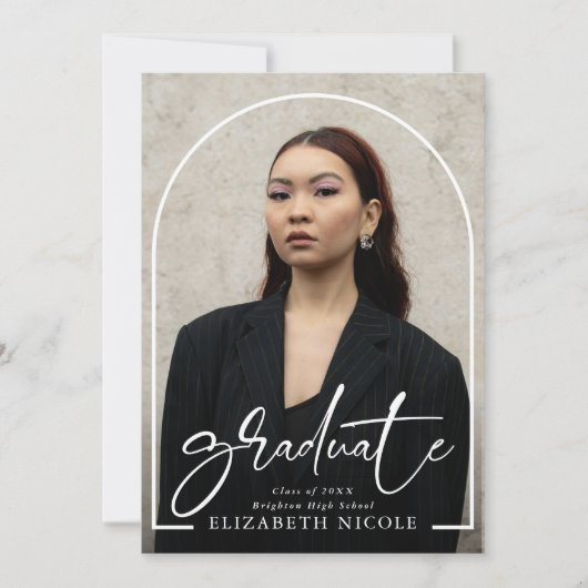 Modern Script Graduate Foto Arch Abschluss Ankündigung