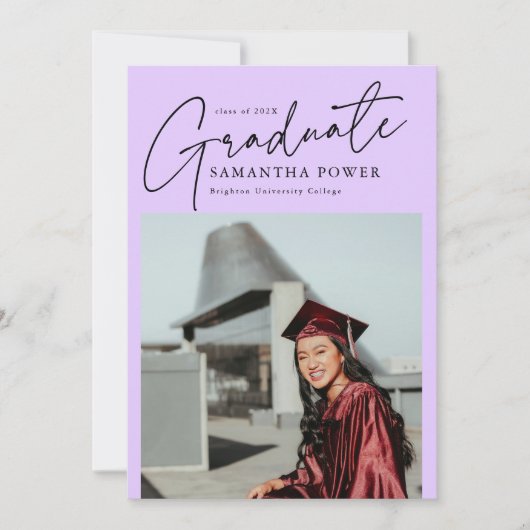 Modern Script Graduate Foto Geometric Abschluss Ankündigung (Vorderseite)