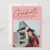 Modern Script Graduate Foto Geometric Abschluss Ankündigung (Vorderseite)