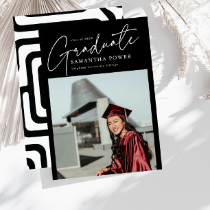 Modern Script Graduate Foto Geometric Abschluss Ankündigung