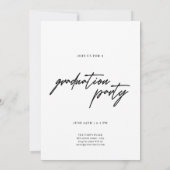 Modern Script Graduate Photo Black Graduation Einladung (Rückseite)