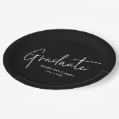 Modern Script Graduate Simple Graduation Pappteller (Schrägansicht)