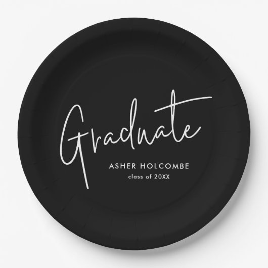 Modern Script Graduate Simple Graduation Pappteller (Vorderseite)