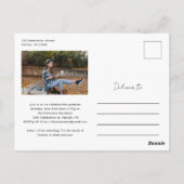 Modern Script Graduate Simple Photo Graduation  Postkarte (Rückseite)