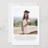 Modern Script Graduate Simple Two Photo Graduation Ankündigung (Rückseite)